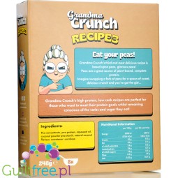 Grandma Crunch Protein Recipe3 Coconut - wegańskie płatki śniadaniowe bez cukru 30% białka, kokos