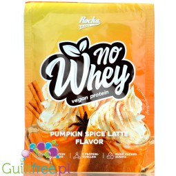 Rocka Nutrition NO WHEY Pumpkin Spice Latte 30g - wegańska odżywka białkowa 5 źródeł białka, bez glutenu