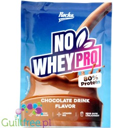 Rocka Nutrition NO WHEY PRO Chocolate 30g - wegańska odżywka białkowa z B12 i aminokwasami, bez cukru, soi i glutenu