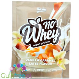Rocka Nutrition NO WHEY Vanilla Caramel Latte 30g- wegańska odżywka białkowa 5 źródeł białka, Latte Karmelowo-Waniliowe