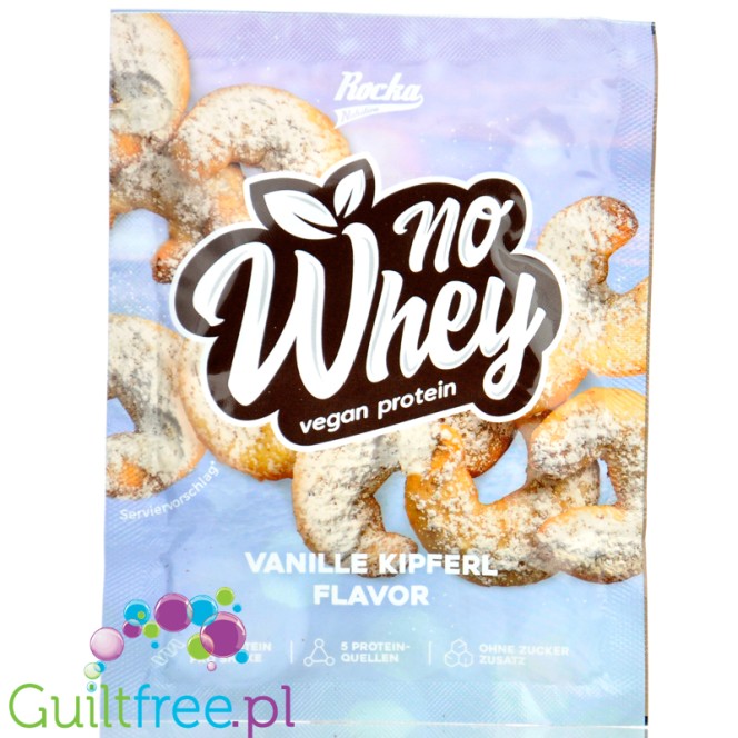 Rocka Nutrition NO WHEY Vanille Kipferl 30g - wegańska odżywka białkowa 5 źródeł białka, bez glutenu