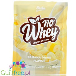 Rocka Nutrition NO WHEY Banana Drink 30g - wegańska odżywka białkowa 4 źródła białka, smak Szejka Bananowego