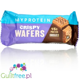 MyProtein Crispy Wafers Chocolate - kruche wafle proteinowe z kremem i polewą czekoladową 15g białka