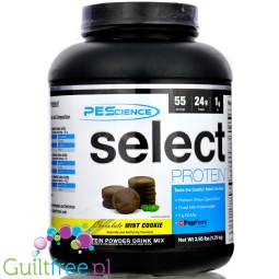 PEScience Select Protein Chocolate Mint Cookie 1.79kg - odżywka białkowa 24g białka w 120kcal, kazeina & izolat