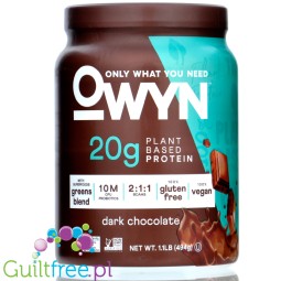 OWYN Plant Protein Dark Chocolate - wegańska odzywka bez soi, glutenu i sukralozy, z superfoods i probiotykami