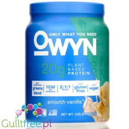 OWYN Plant Protein Smooth Vanilla - wegańskie białko bez soi, glutenu, sukralozy, zagęstników, z superfoods i probiotykami