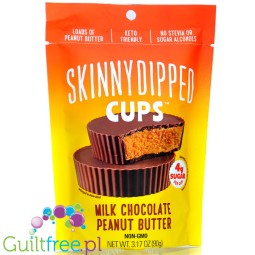 Skinny Dipped Cups, Milk Chocolate Peanut Butter - stevia & polyols free, keto friendly, no gluten