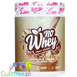 Rocka Nutrition NO WHEY Hazelnut Cream 300g - wegańska odżywka białkowa 5 źródeł białka, bez glutenu i orzechów