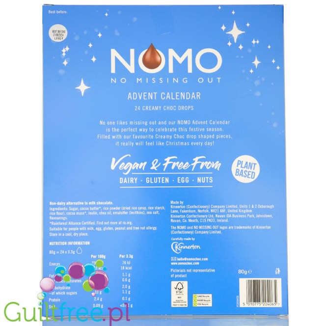 NOMO Vegan & Free From Advent Calendar - wegański kalendarz bez mleka, glutenu i orzechów