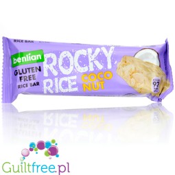 Benlian Rocky Rice Coco Nut 93 kcal - bezglutenowy baton z brązowego ryżu, kokos w białej czekoladzie