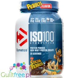 Dymatize ISO100 Hydrolyzed Whey Protein Cocoa Pebbles - odżywka białkowa bez cukru 25g białka, WPI & Hydrolizat