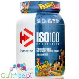 Dymatize ISO100 Hydrolyzed Whey Protein Fruity Pebbles - odżywka białkowa bez cukru 25g białka, WPI & Hydrolizat
