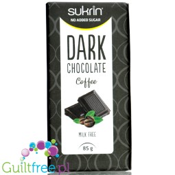 Sukrin Dark Chocolate Coffee - keto ciemna czekolada bez mleka i cukru słodzona tylko erytrolem i stewią, Kawowa