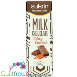 Sukrin Milk Chocolate Crispy Caramel - Colombian milk chocolate without added sugar with stevia and erythritol