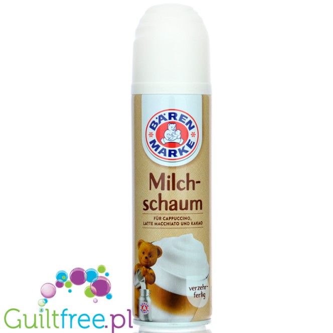 Bärenmarke Milchschaum 1,3% tłuszczu - mleczna pianka do kawy w spray'u a la bita śmietana 53kcal