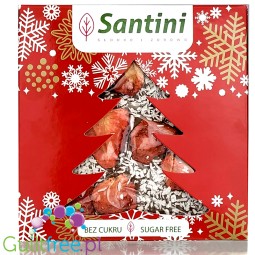 Santini Christmas - mleczna czekolada bez cukru z truskawkami i kokosem