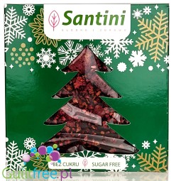 Santini Christmas - ciemna czekolada bez cukru z ksylitolem, z malinami