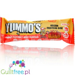 Yummo's Vegan Protein Bar Peanut Butter & Jelly - wegański baton proteinowy 178kcal & 16g białka, Masło Orzechowe z Galaretką