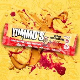 Yummo's Vegan Protein Bar Peanut Butter & Jelly - wegański baton proteinowy 178kcal & 16g białka, Masło Orzechowe z Galaretką