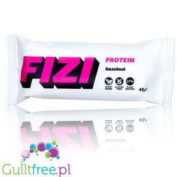 FIZI Protein Hazelnut - vegan protein bar with no added sugar chocolate topping