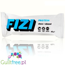 FIZI Protein Almond & Choco - wegański baton proteinowy w polewie czekoladowej bez dodatku cukru
