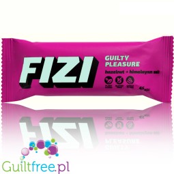 FIZI Guilty Pleasure Hazelnut & Himalayan Salt - vegan protein bar with no added sugar chocolate topping