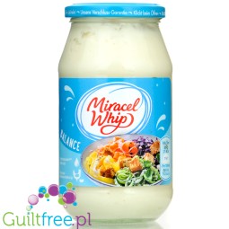Miracel Whip Balance 0,5L - niskotłuszczowy majonez 142kcal, z jaj od kur z wolnego wybiegu