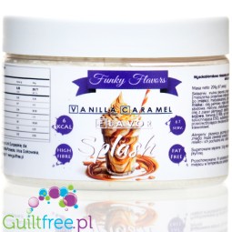 Funky Flavors Splash Vanilla Caramel 200g - błonnikowy aromat słodzący w proszku, Waniliowo-Karmelowy z kruszonką karmelową