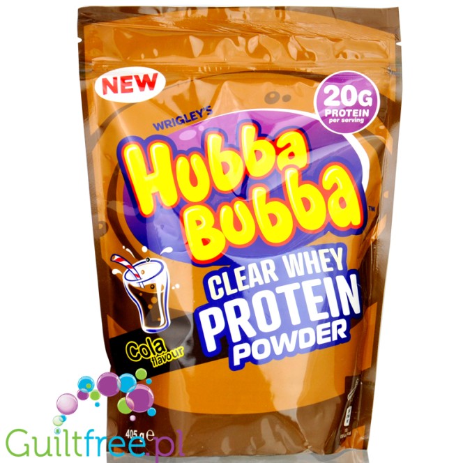Wrigley's Hubba Bubba Clear Whey Protein Cola- flavored hydrolyzate, nutrient 20g of protein in 87kcal