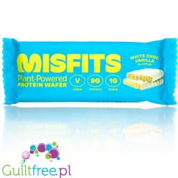 MisFits Vegan Protein Wafer White Choc Vanilla - wegański wafelek proteinowy w białej czekoladzie o smaku waniliowym