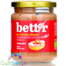 Bett'r Strawberry Cashew Spread with No Added Sugar Bio -  ekologiczny truskawkowy krem nerkowcowy bez dodatku cukru