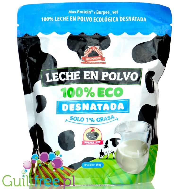 Max Protein Leche en Polvo 1% Grasa - ekologiczne odtłuszczone mleko w proszku 1% tłuszczu, niegranulowane
