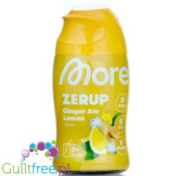 More Nutrition Zerup Ginger Ale Lemon na 8L - skoncentrowany syrop do wody bez cukru i kalorii, Imbir z Cytryną