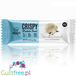 Genius Gourmet Crispy Protein Treat Vanilla Dream 100kcal - ketogeniczny chrupiący baton z MCT 1g cukru