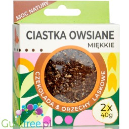 Lavica Ciastka Owsiane Czekolada z Orzechami Laskowymi - miękkie wegańskie ciastka owsiane