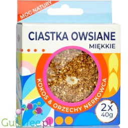 Lavica Ciastka Owsiane Kokos z Orzechami Nerkowca - miękkie wegańskie ciastka owsiane bez dodatku cukru