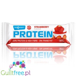 MaxSport Protein Bar Strawberry - baton proteinowy 15g białka & 254kcal, Truskawka & Biała Polewa