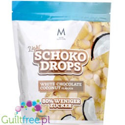 More Nutrition White Chocolate Coconut Drops - kropelki białej czekolady o smaku kokosowym bez dodatku cukru