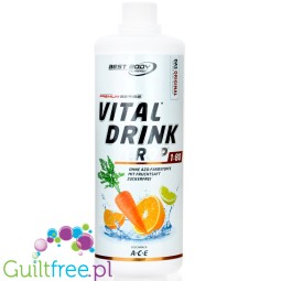 Best Body Nutrition Vital Drink A-C-E 1L- koncentrat do napojów bez cukru z witaminami, smak Karotka & Pomarańcza
