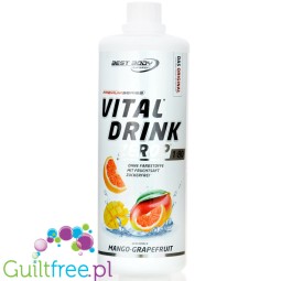 Best Body Nutrition Vital Drink Mango & Grapefruit 1L- koncentrat do napojów bez cukru z witaminami, smak Mango & Grejfrut