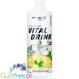 Best Body Nutrition Vital Drink Krauterlimonade 1L- koncentrat do napojów bez cukru z witaminami, smak Cytryna & Zioła
