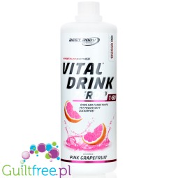 Best Body Nutrition Vital Drink Pink Grapefruit 1L- koncentrat do napojów bez cukru z witaminami, smak Różowy Grejfrut