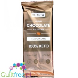 BeKeto™ 70% Cocoa Vegan Magic Pecans - wegańska ketogeniczna czekolada bez dodatku cukru z pekanami