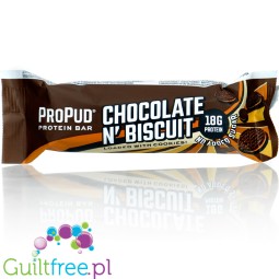 NJIE ProPud Chocolate N'Biscuit - szwedzki baton proteinowy bez cukru i oleju palmowego, 18g białka