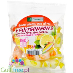 Damhert Fruit Bonbons - bezglutenowe miękkie cukierki owocowe bez cukru (Cytryna, Pomarańcza, Truskawka)