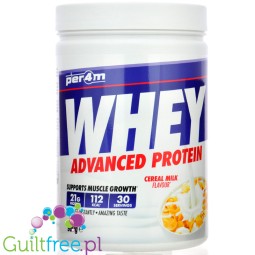 Per4m Whey Advanced Protein Cereal Milk 900g - gęsta odżywka białkowa WPC, WPI & MPC, Płatki z Mlekiem