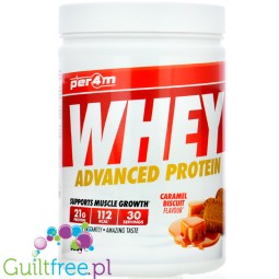 Per4m Whey Advanced Protein Caramel Biscuit 900g - gęsta odżywka białkowa WPC, WPI & MPC, Karmelizowany Herbatnik
