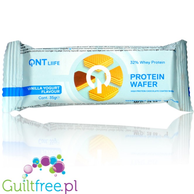 QNT Protein Wafer Vanilla Yoghurt - waniliowy wafelek proteinowy w polewie 32% białka
