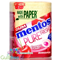 Mentos Pure Fresh Cherry - guma do żucia bez cukru o smaku wiśniowym z płynnym wnętrzem