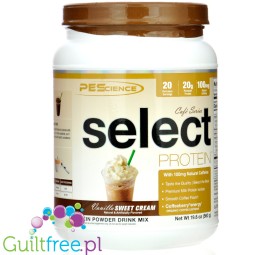 PES Select Protein Cafe Vanilla Sweet Cream - kawowa odżywka proteinowa, 20g białka w 100kcal, kazeina & izolat